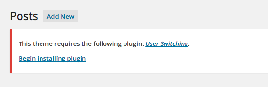 Screen Shot TGM Plugin Activation required plugin